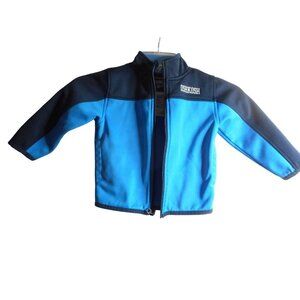 Osh Kosh Baby Size 2T Jacket zip front 2 tone blue Embroidered logo w/ pockets